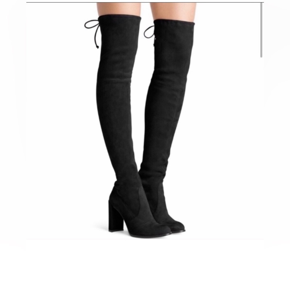 Stuart Weitzman Hiline Over-The-Knee black suede boots size 7